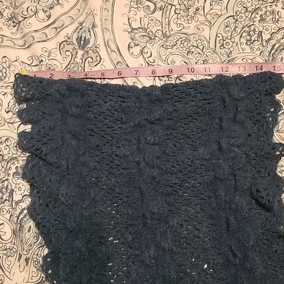 Crochet Blue Infinity Scarf - Picture 5 of 5